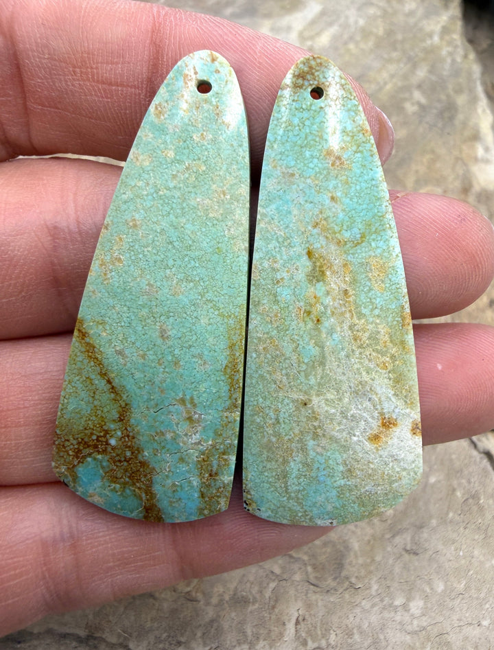 Pilot Mountain Turquoise (Nevada) BIG Matching Earring Slab