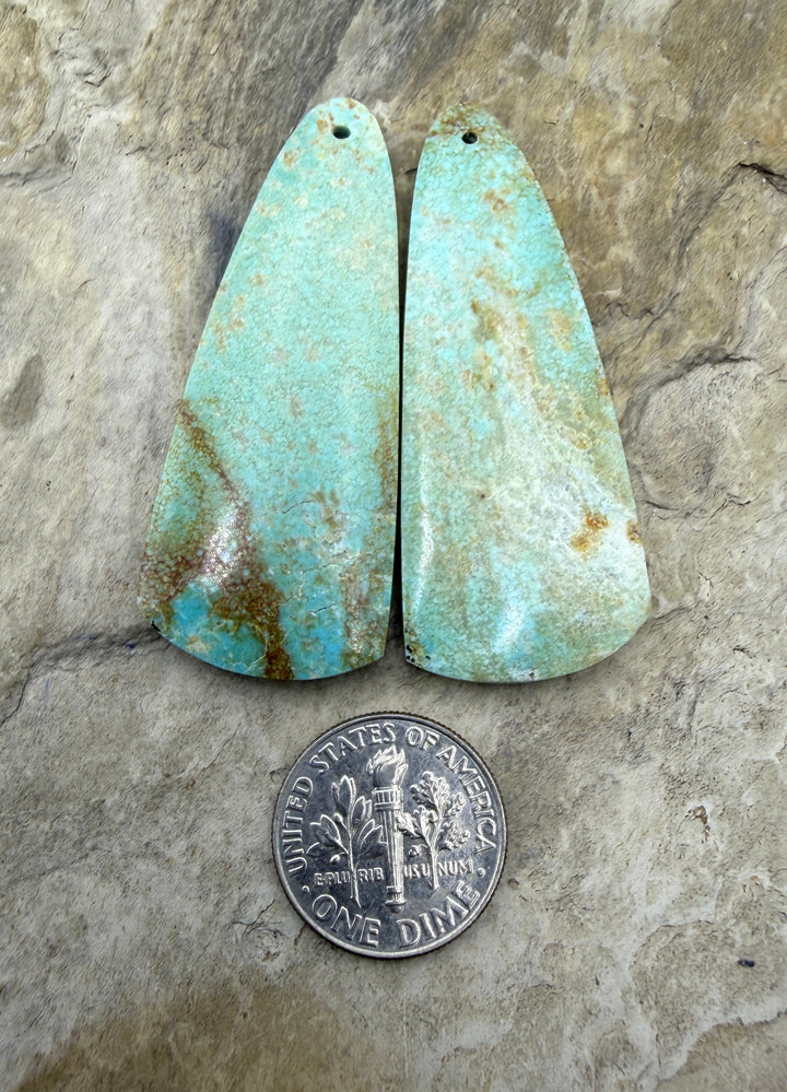 Pilot Mountain Turquoise (Nevada) BIG Matching Earring Slab