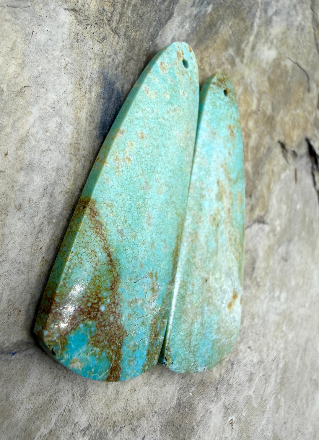 Pilot Mountain Turquoise (Nevada) BIG Matching Earring Slab