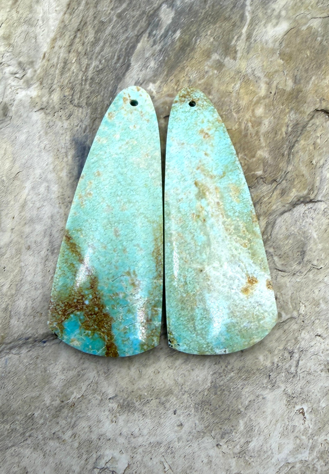 Pilot Mountain Turquoise (Nevada) BIG Matching Earring Slab
