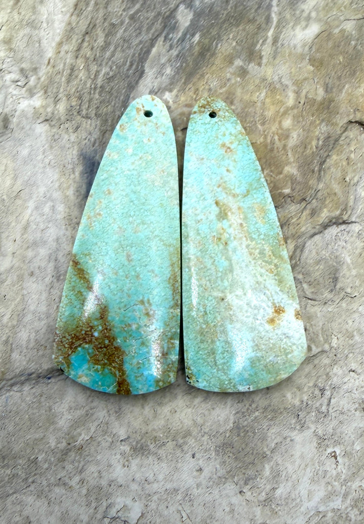 Pilot Mountain Turquoise (Nevada) BIG Matching Earring Slab