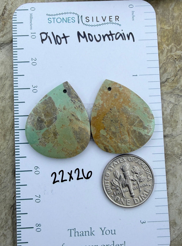 Pilot Mountain Turquoise (Nevada) BIG Matching Earring Slab