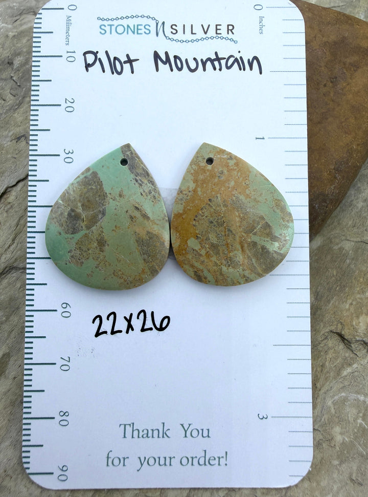 Pilot Mountain Turquoise (Nevada) BIG Matching Earring Slab