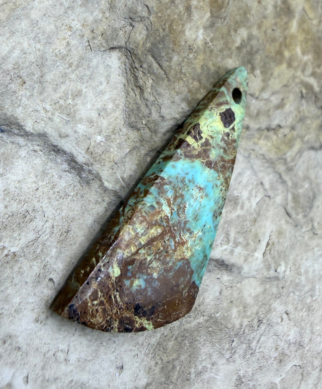 Pilot Mountain Turquoise (Nevada) Focal Pendant Bead