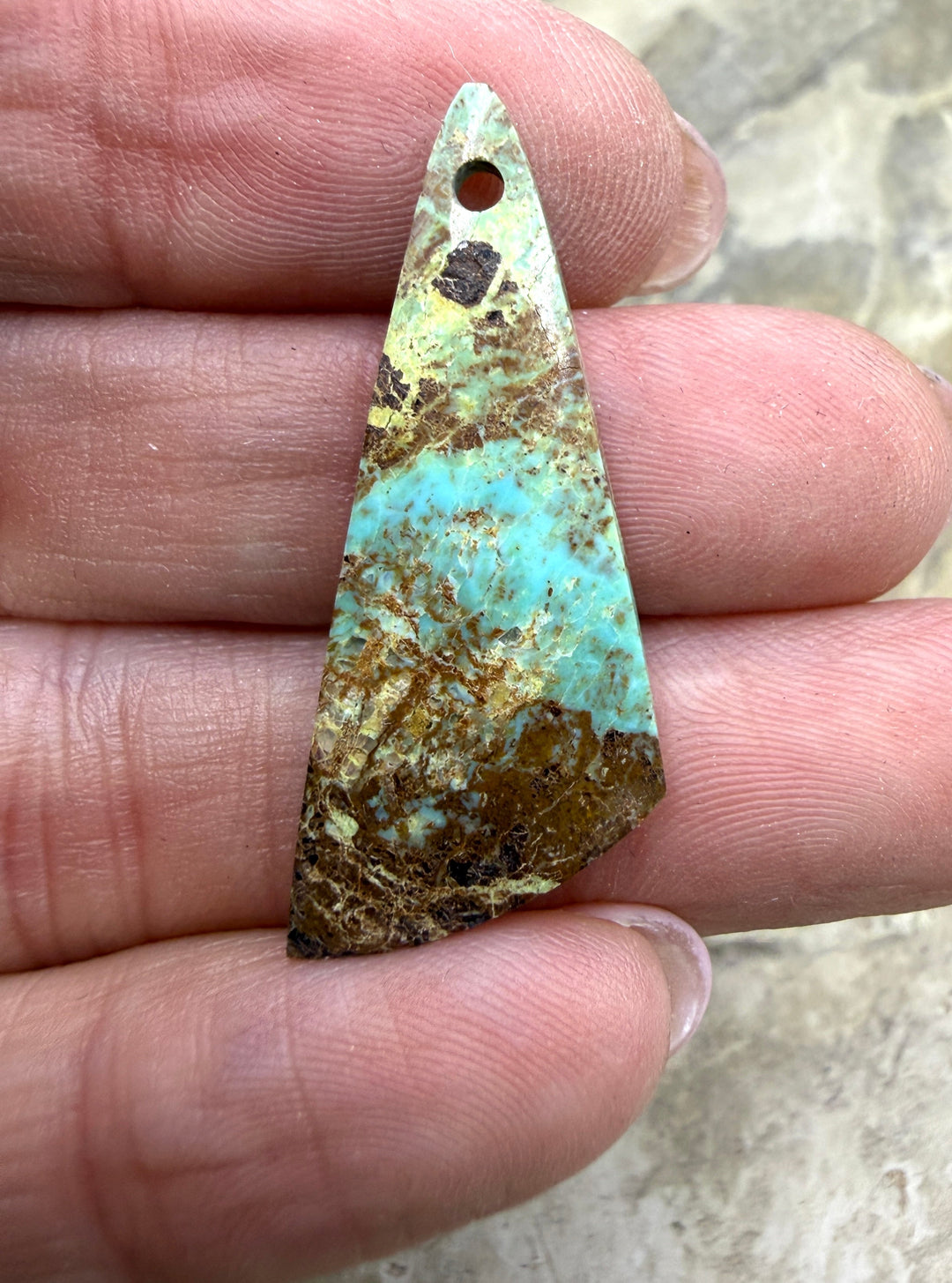 Pilot Mountain Turquoise (Nevada) Focal Pendant Bead