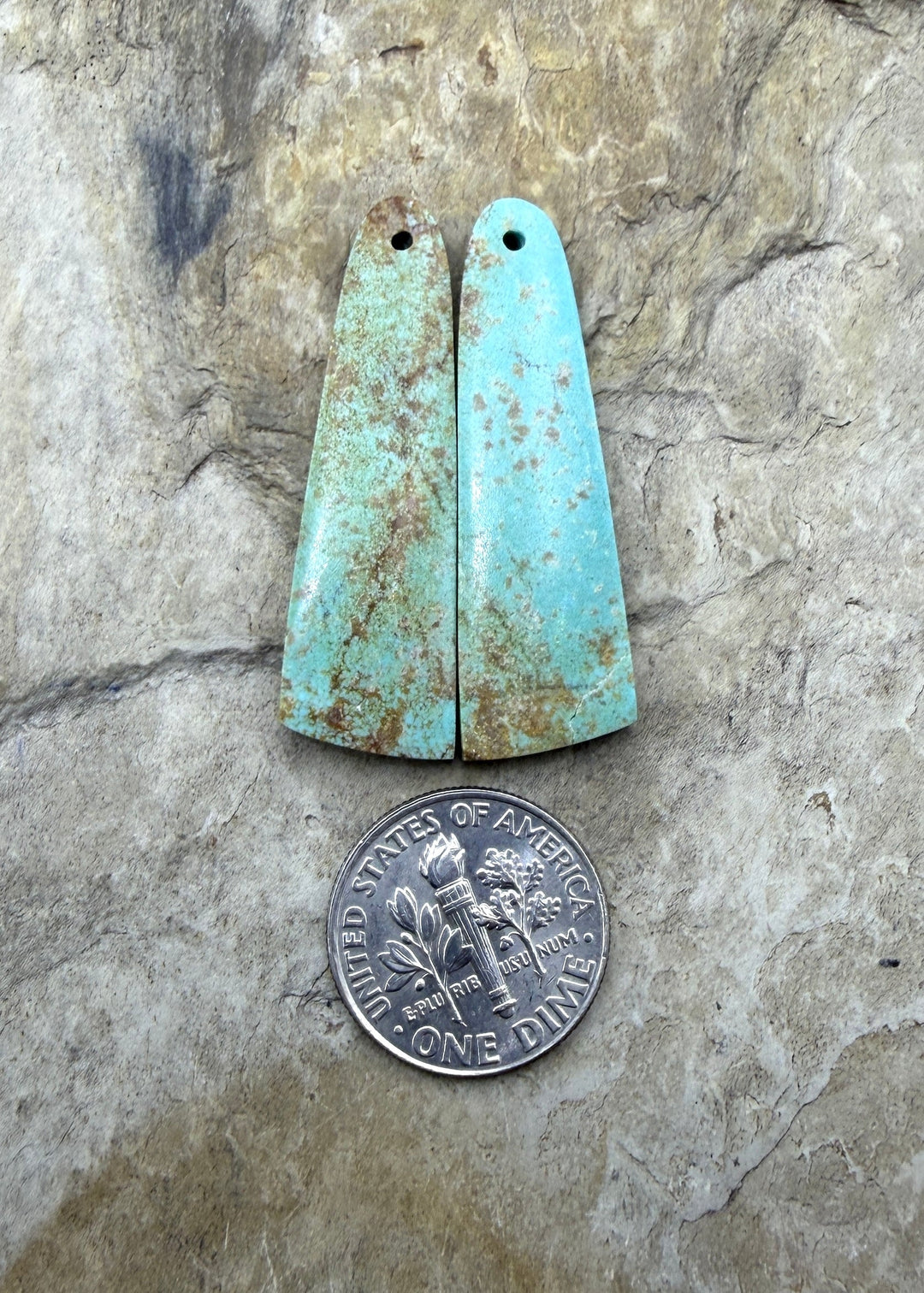 Pilot Mountain Turquoise (Nevada) Matching Earring Slab