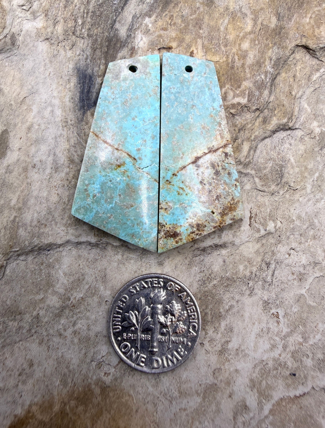 Pilot Mountain Turquoise (Nevada) Matching Earring Slab