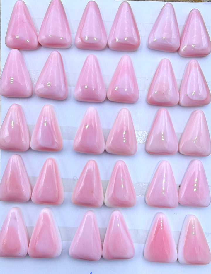 Pink Queen Conch 11x16mm Calibrated Cabochons One Pair (2
