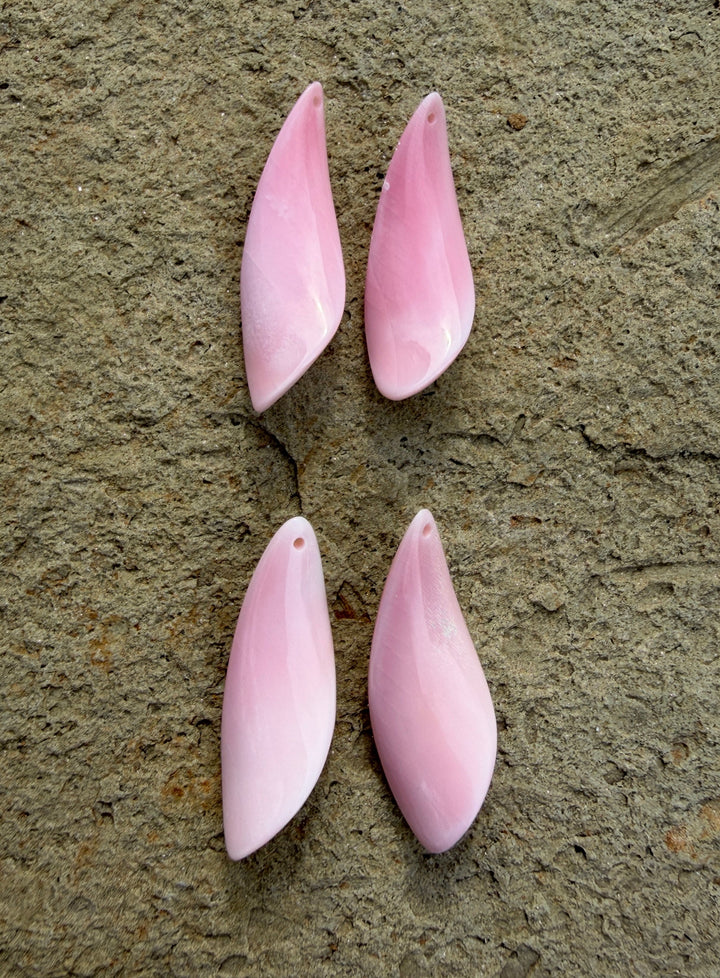 Pink Queen Conch Matching Earring Bead Pair 15x40mm - Pink