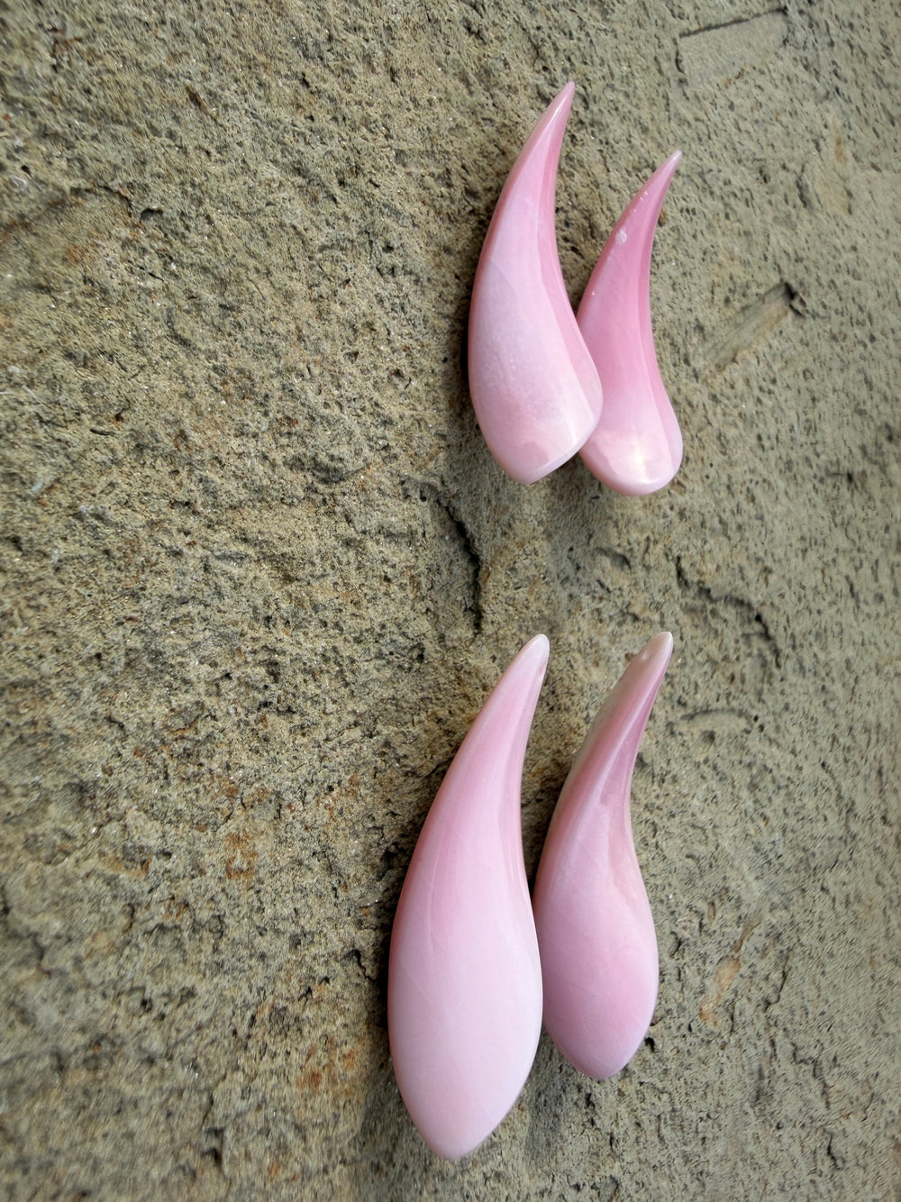 Pink Queen Conch Matching Earring Bead Pair 15x40mm - Pink