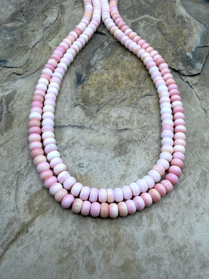 Pink Queen Conch Shell 6mm Rondelle Beads 16 inch Strand