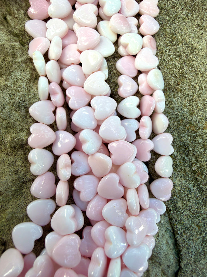 Pink Queen Conch Shell 8mm Heart Shaped Beads ONE 16 inch