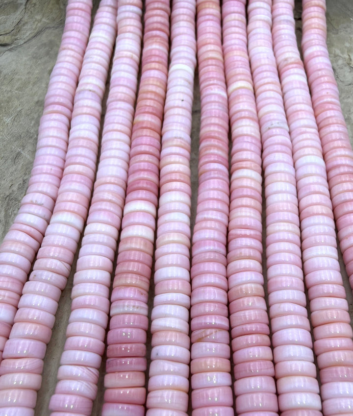 Pink Queen Conch Shell 8mm Heishi Beads ONE 16 inch Strand