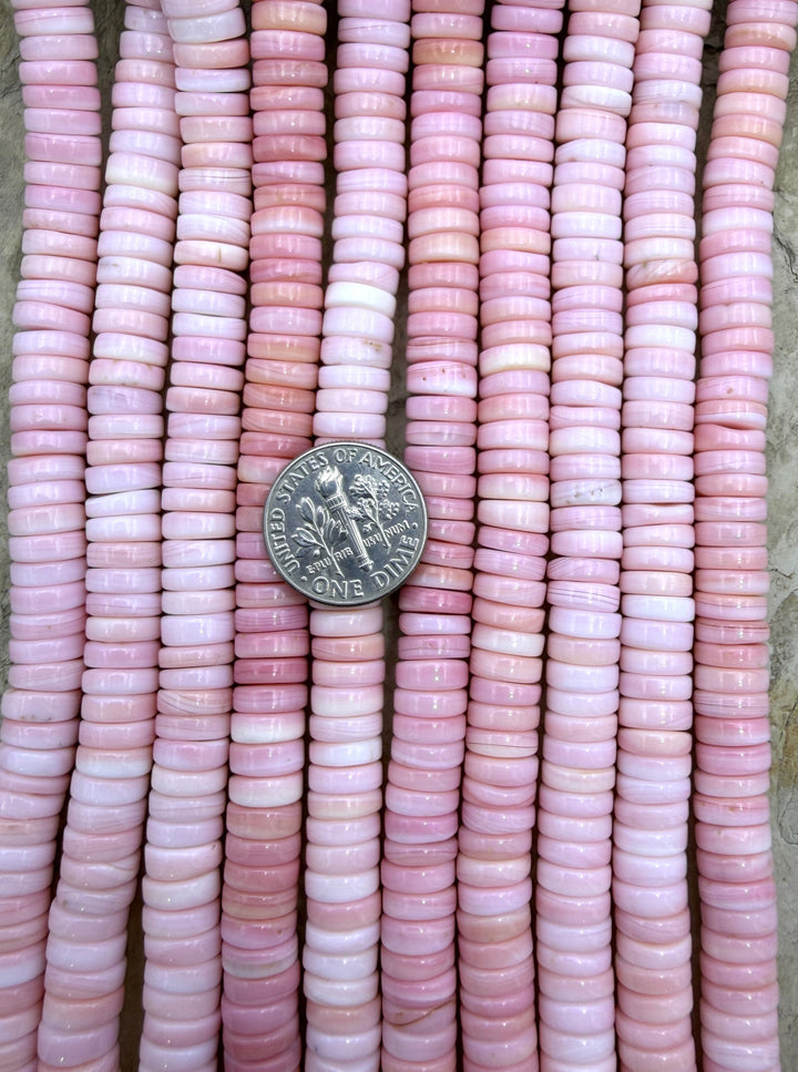 Pink Queen Conch Shell 8mm Heishi Beads ONE 16 inch Strand