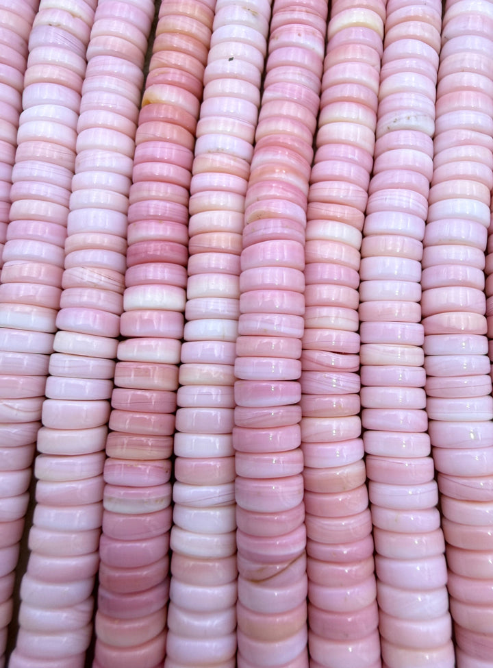 Pink Queen Conch Shell 8mm Heishi Beads ONE 16 inch Strand