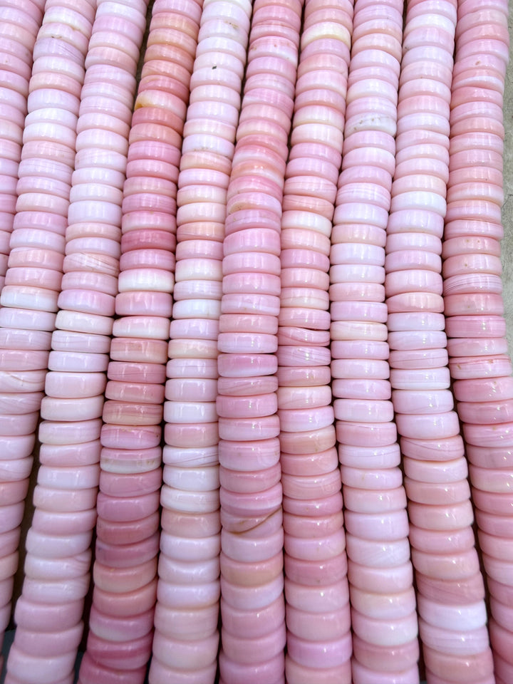 Pink Queen Conch Shell 8mm Heishi Beads ONE 16 inch Strand