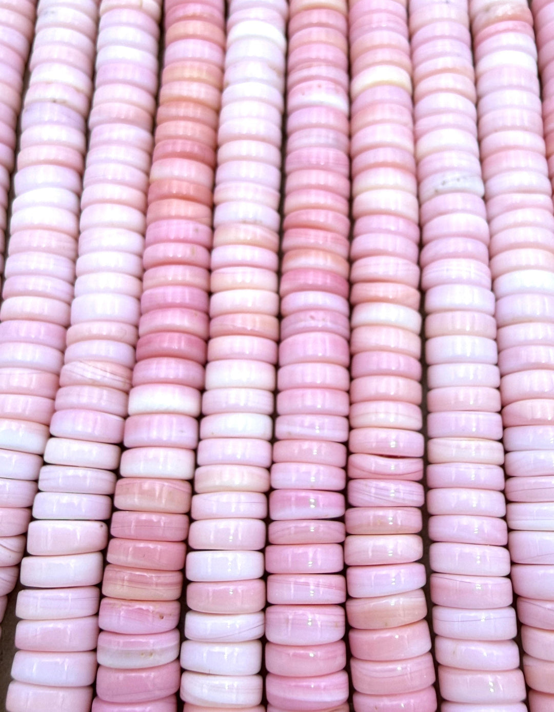 Pink Queen Conch Shell 8mm Heishi Beads ONE 16 inch Strand