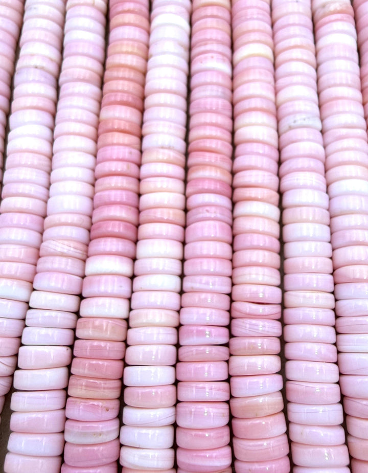 Pink Queen Conch Shell 8mm Heishi Beads ONE 16 inch Strand