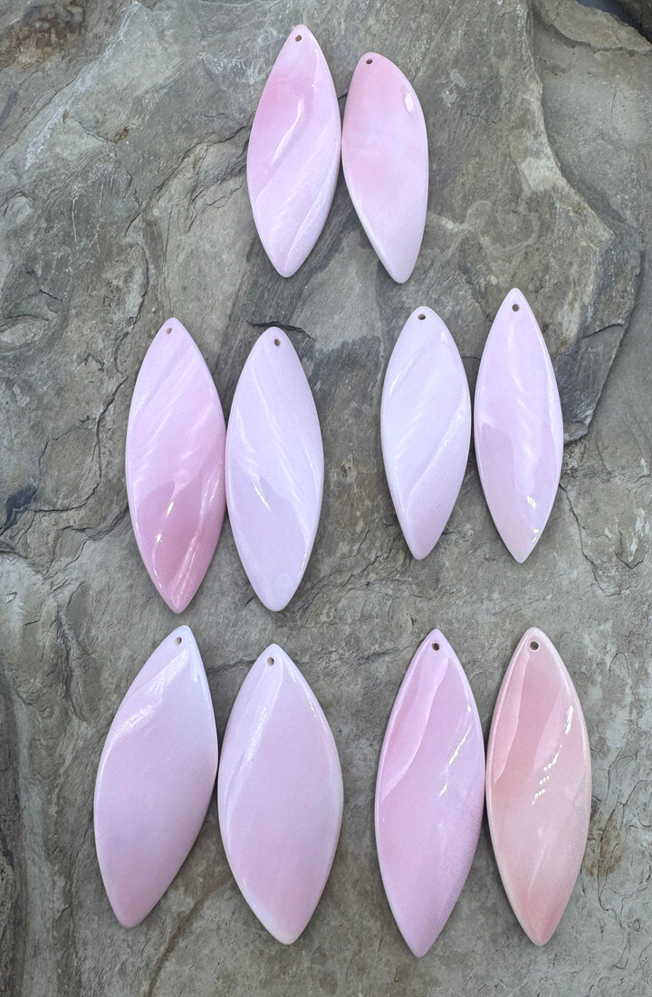 Pink Queen Conch Shell BIG Bead Pairs Aprox. 20x55mm