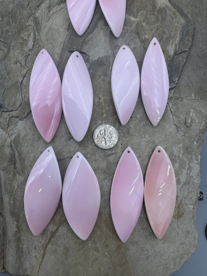 Pink Queen Conch Shell BIG Bead Pairs Aprox. 20x55mm