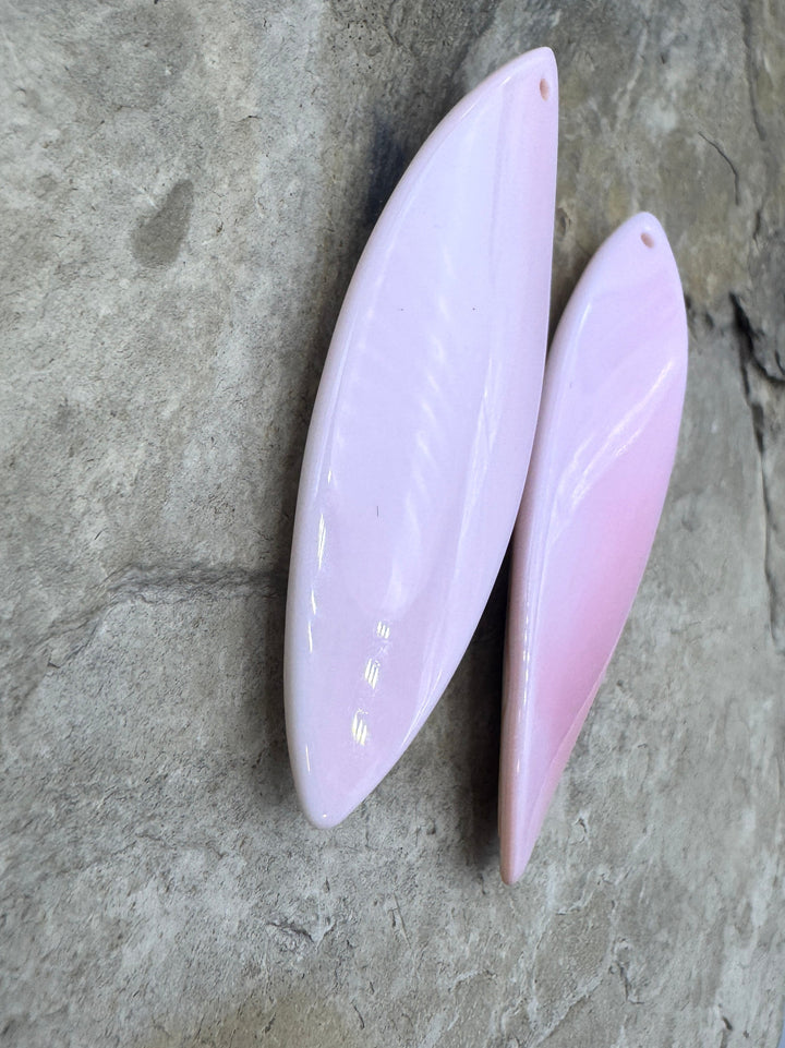 Pink Queen Conch Shell BIG Earring Pair 20x52mm - Pink Conch