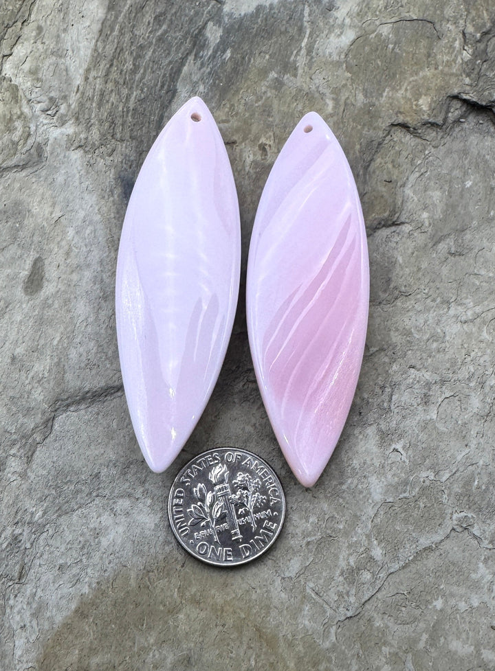 Pink Queen Conch Shell BIG Earring Pair 20x52mm - Pink Conch