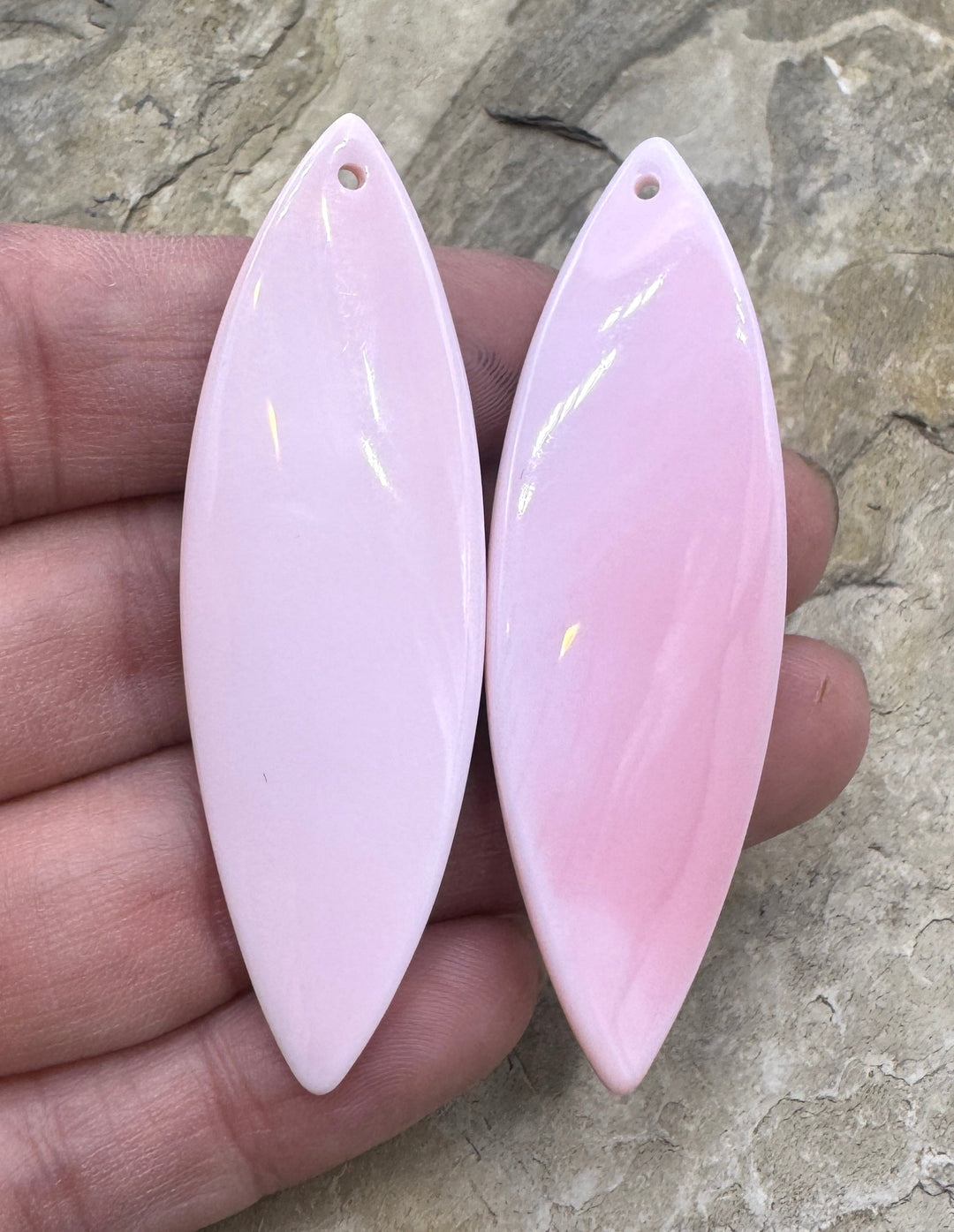 Pink Queen Conch Shell BIG Earring Pair 20x52mm - Pink Conch