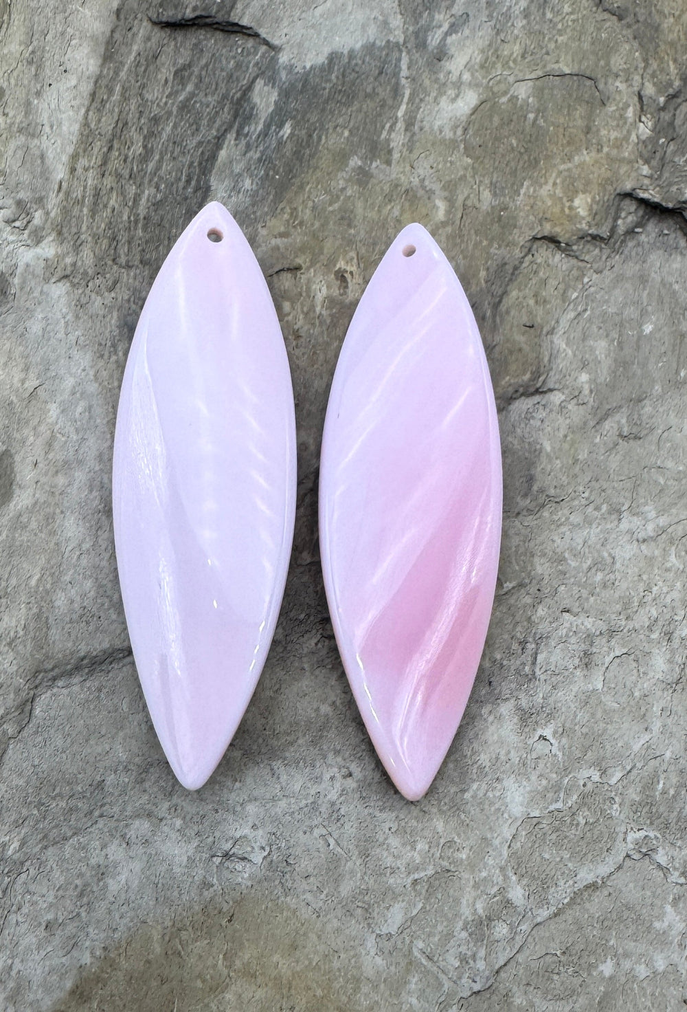 Pink Queen Conch Shell BIG Earring Pair 20x52mm - Pink Conch