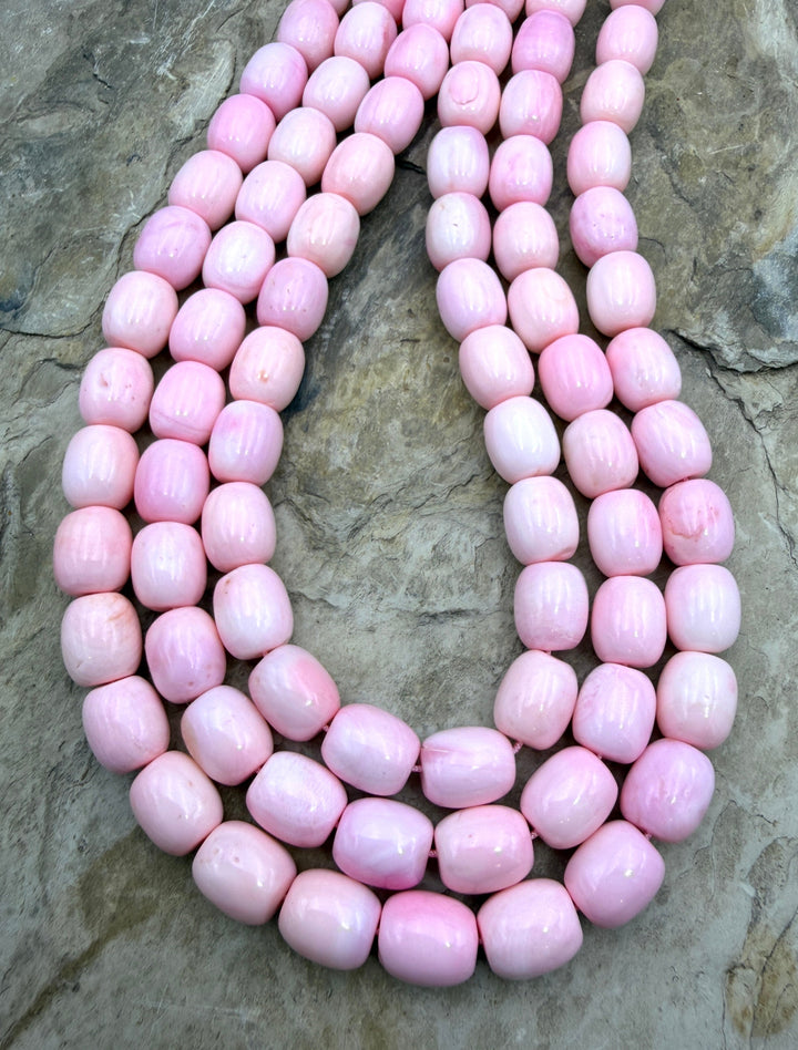 Pink Queen Conch Shell (Color Enhanced) BIG Barrel Beads