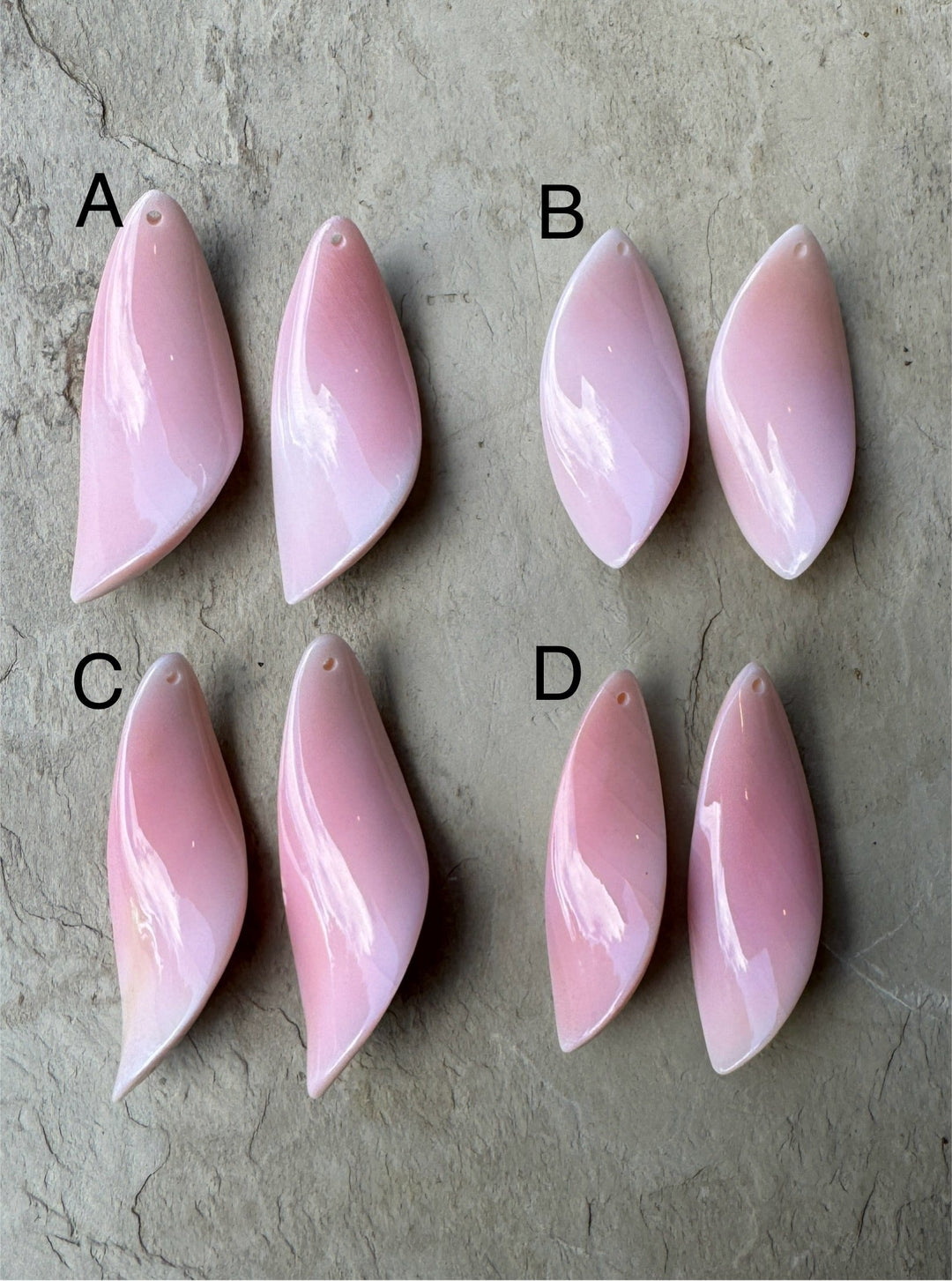 Pink Queen Conch Shell Matching Twist Earring Bead Pairs