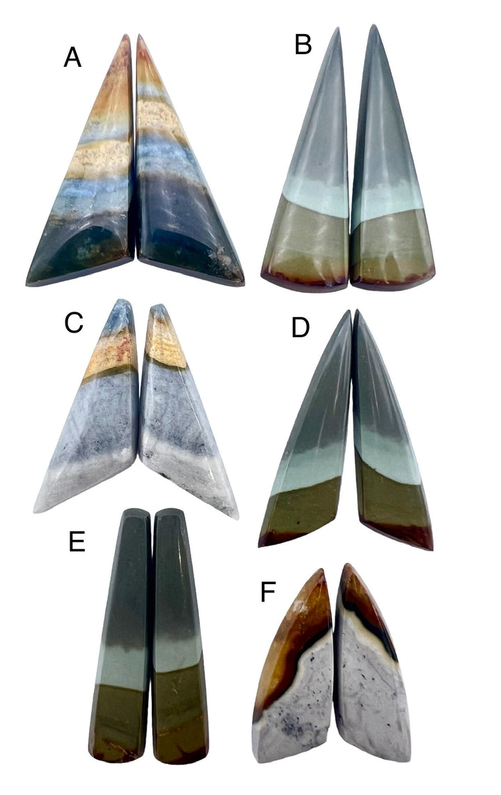 Polychrome Jasper Cabochon Pairs Various Shapes (Only C,D,E