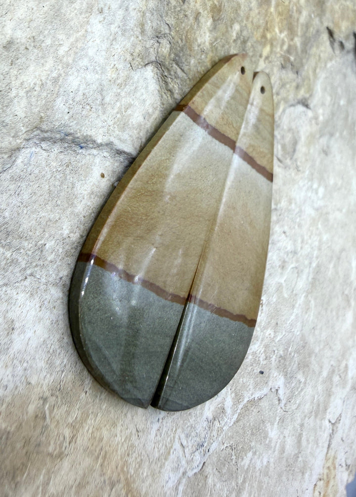 Polychrome Jasper Extra Large Matching Earring Slab Bead