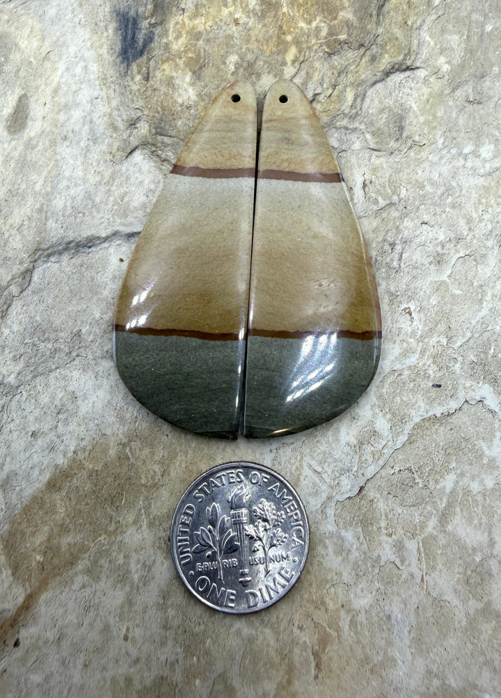 Polychrome Jasper Extra Large Matching Earring Slab Bead