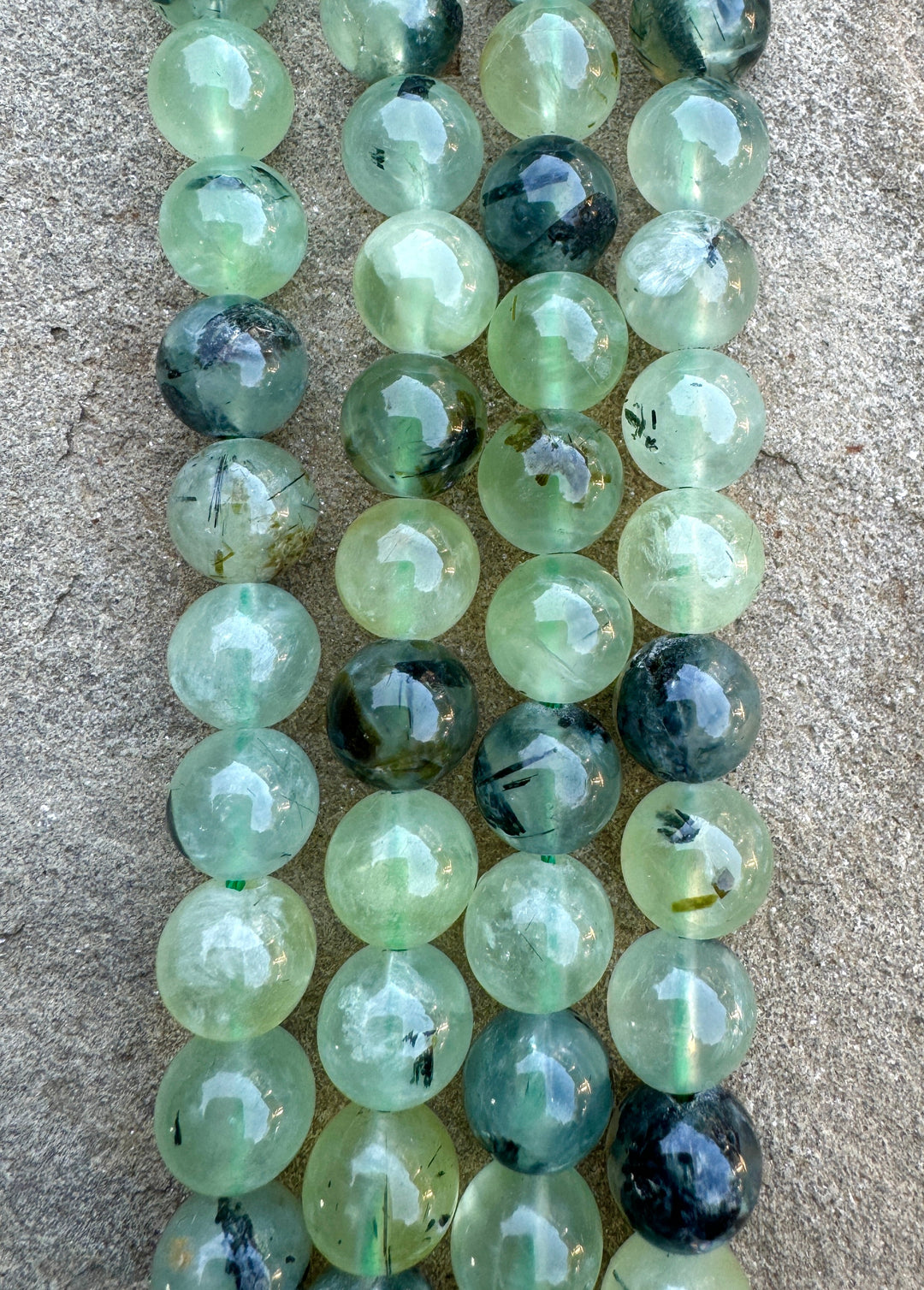Prehnite (South Africa) 10mm Round Beads 16 inch Strands