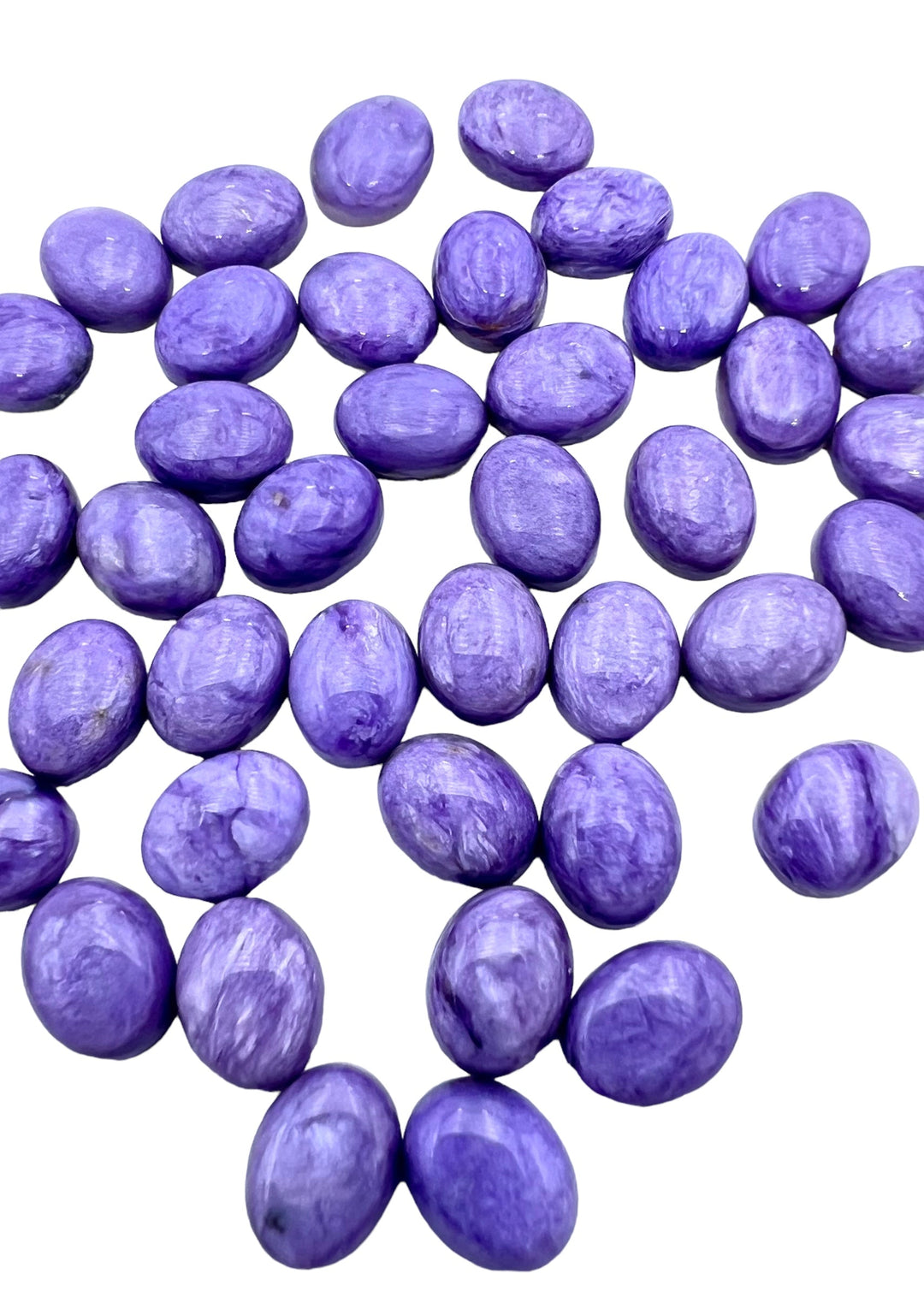 Premium Color Charoite 9x7mm Calibrated Oval Cabochons