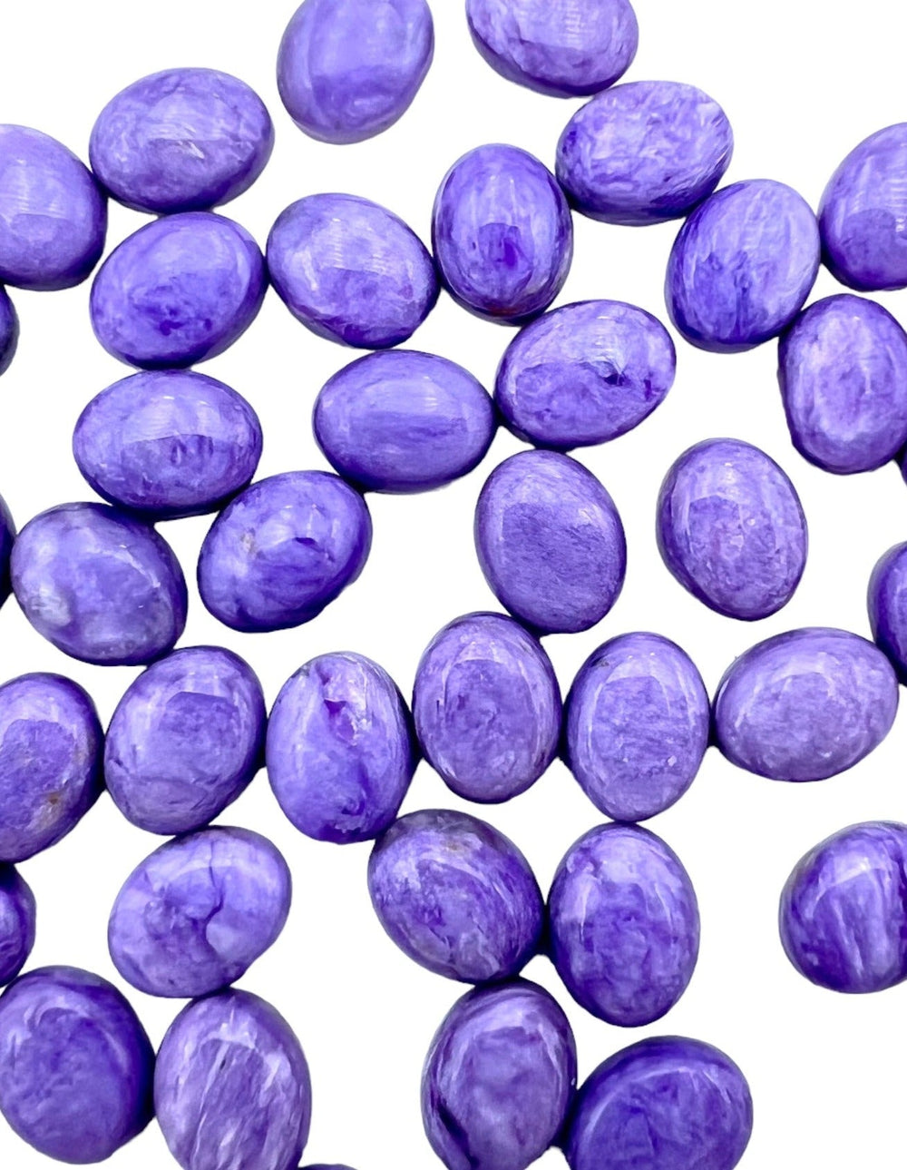 Premium Color Charoite 9x7mm Calibrated Oval Cabochons