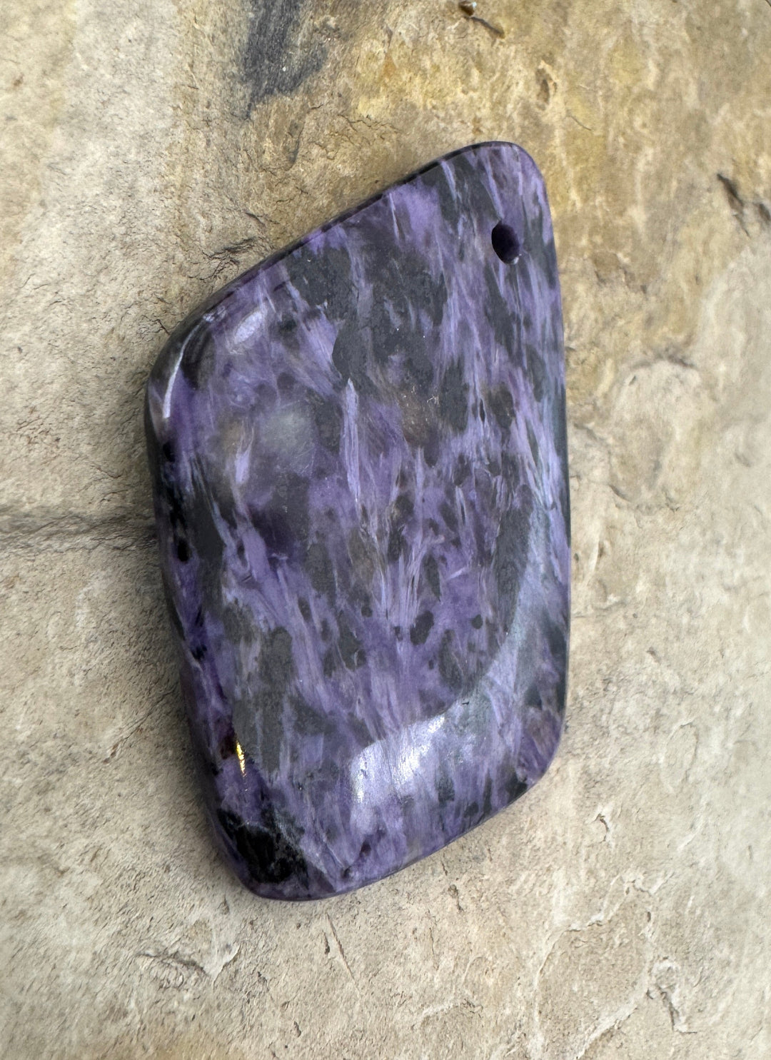Premium Color Charoite Focal Pendant Bead 30x49mm - Charoite