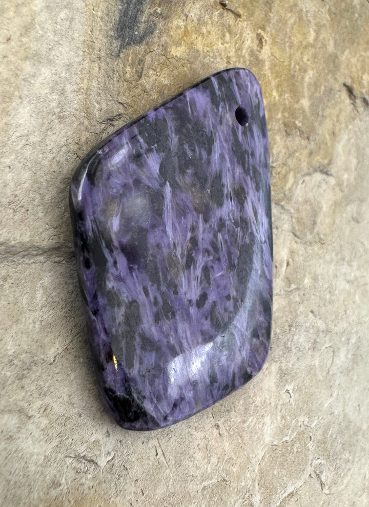 Premium Color Charoite Focal Pendant Bead 30x49mm - Charoite