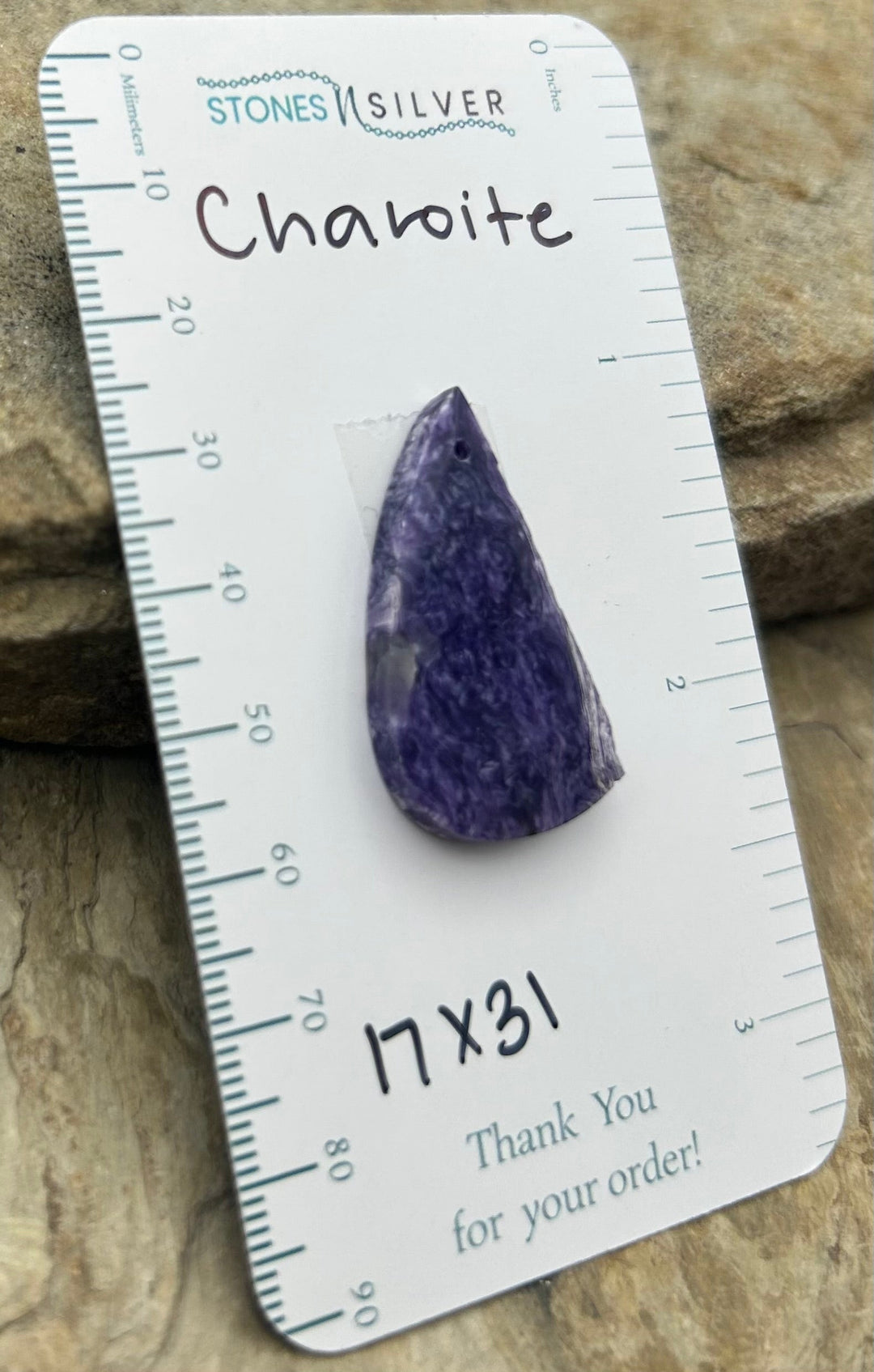 Premium Color Charoite Focal Pendant Bead 9x32mm - Charoite