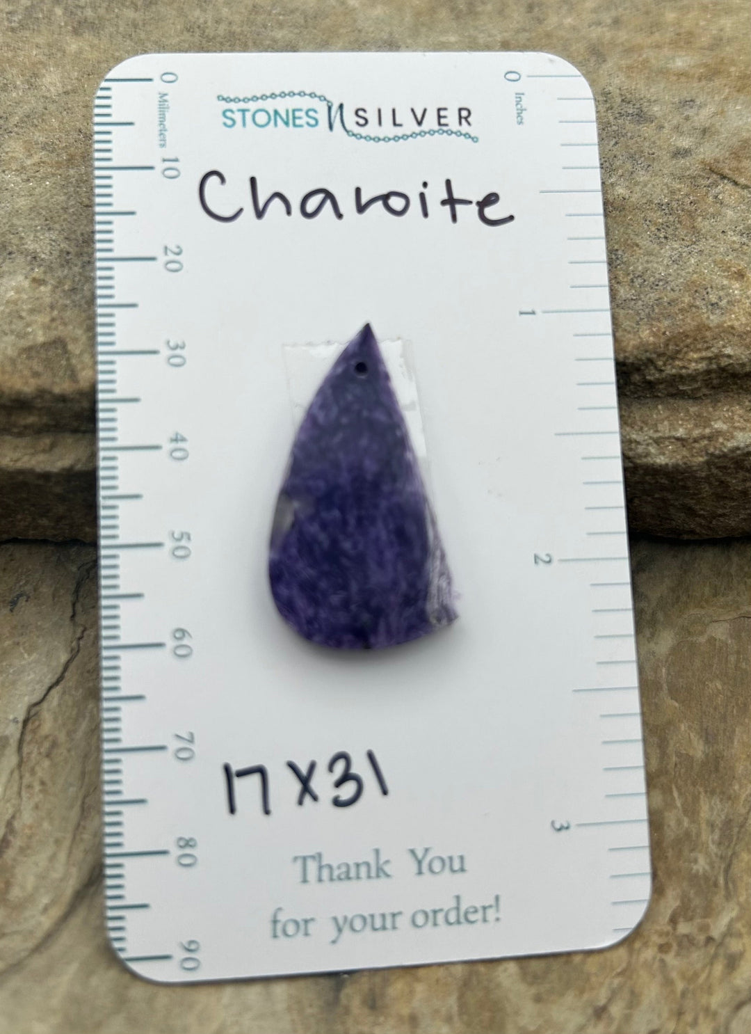 Premium Color Charoite Focal Pendant Bead 9x32mm - Charoite