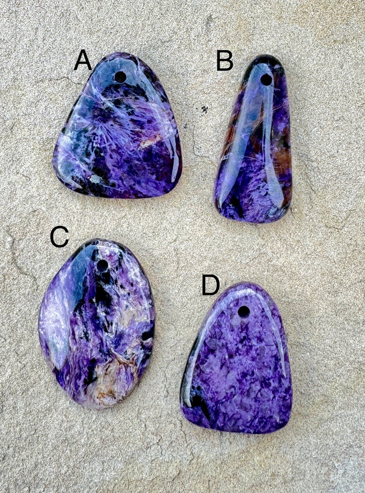 Premium Color Charoite Freeform Focal Pendant Beads Select