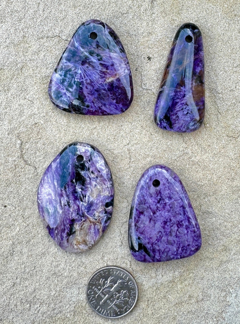 Premium Color Charoite Freeform Focal Pendant Beads Select