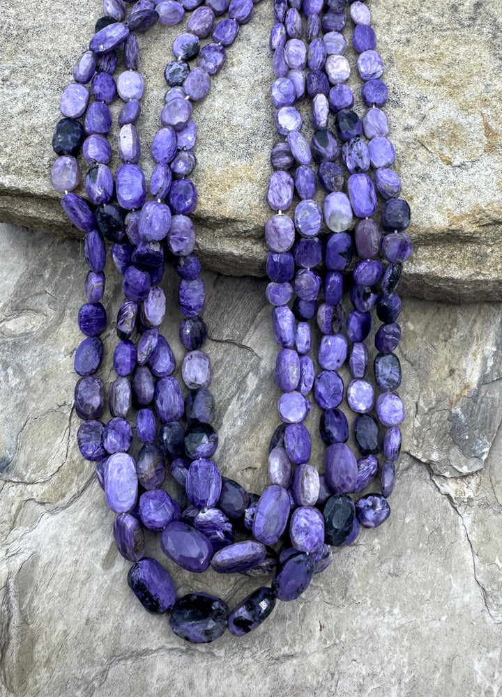 Premium Color Charoite (Russia) Graduated Irregular Faceted