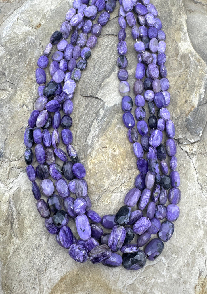 Premium Color Charoite (Russia) Graduated Irregular Faceted