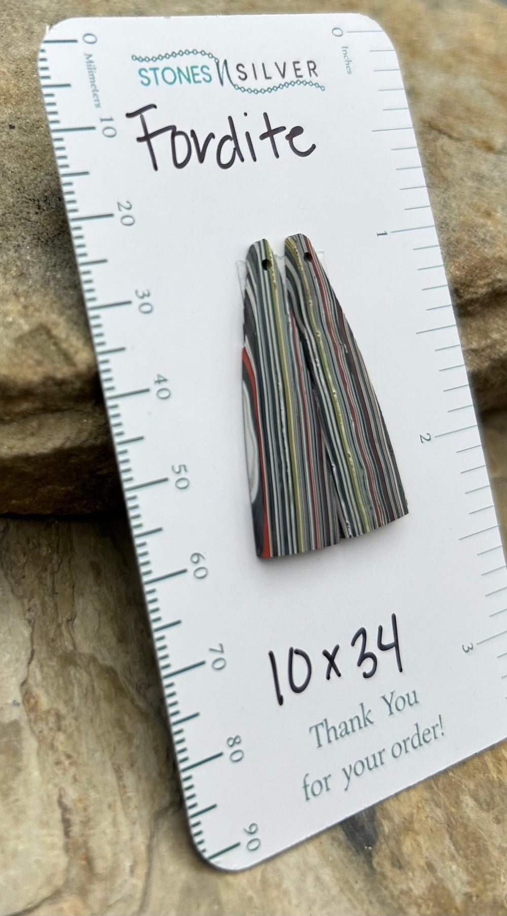 Premium Fordite/Detroit Agate Earring Slab Bead Pair