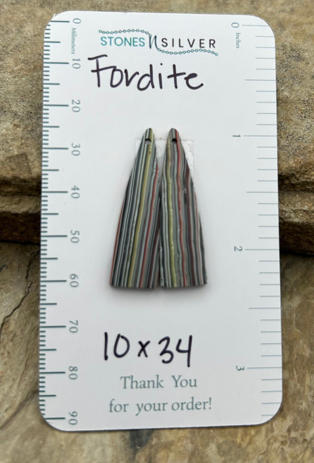 Premium Fordite/Detroit Agate Earring Slab Bead Pair