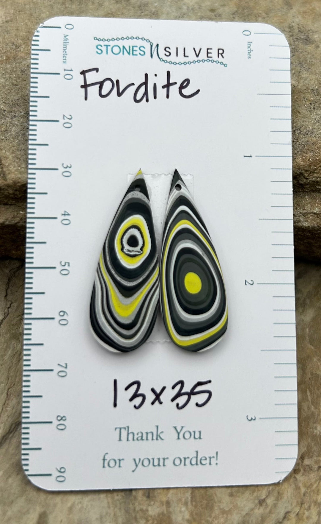 Premium Fordite/Detroit Agate Earring Slab Bead Pair