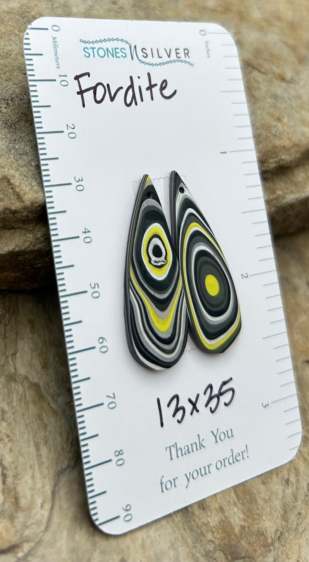Premium Fordite/Detroit Agate Earring Slab Bead Pair