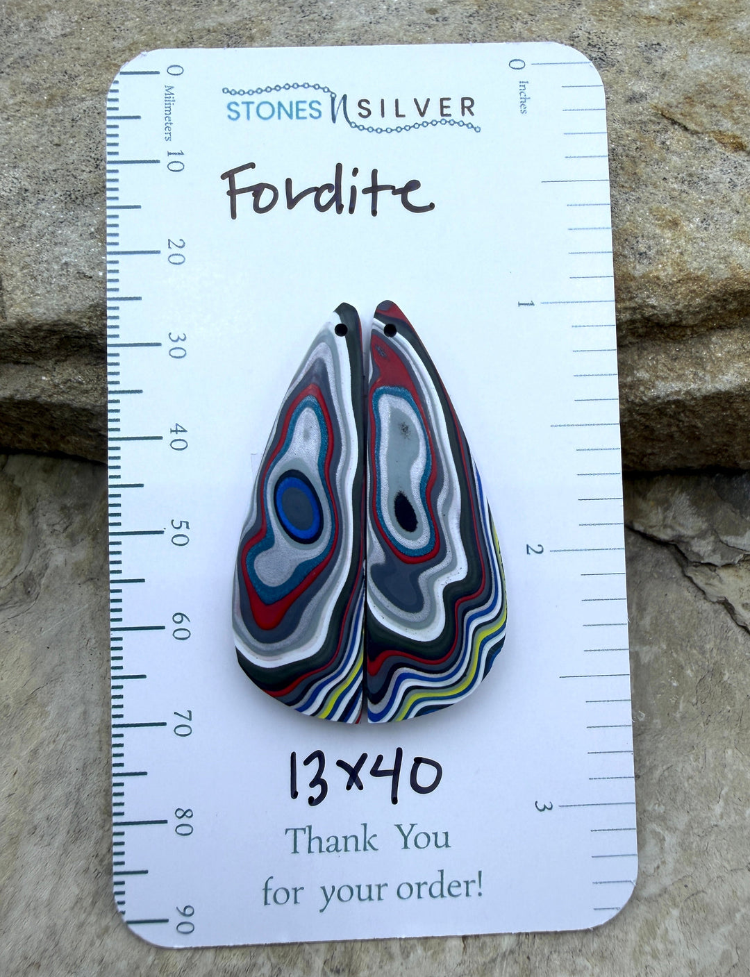 Premium Fordite/Detroit Agate Earring Slab Bead Pair