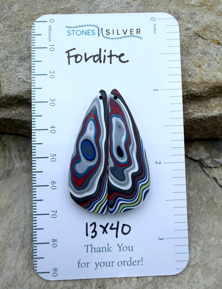 Premium Fordite/Detroit Agate Earring Slab Bead Pair